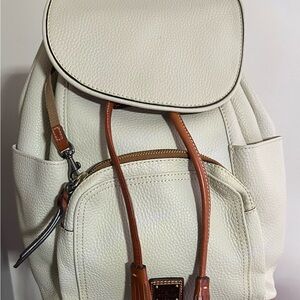 Dooney & Bourke Cream and Brown Backpack